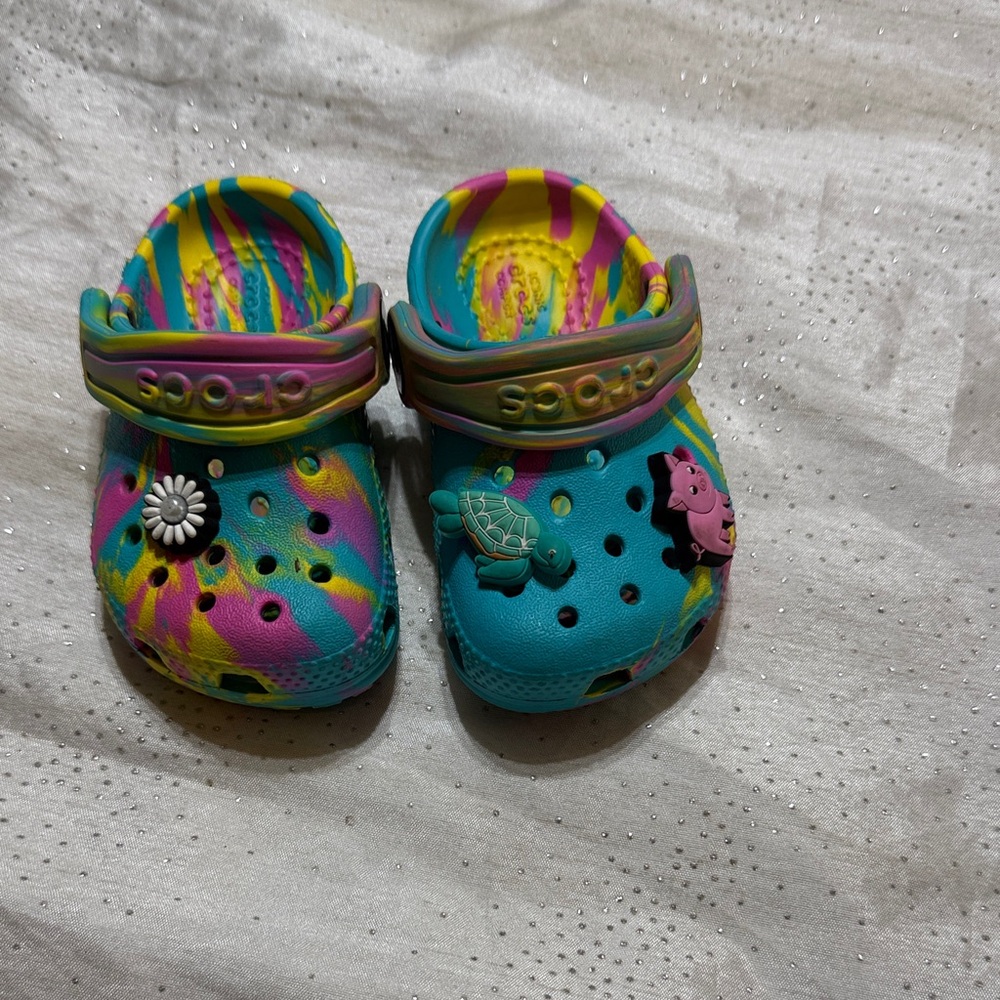 Colorful Kids Clogs with Fun Charms size C4